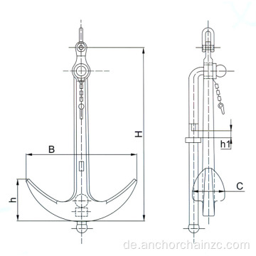 Ozeanschiff Stahlguss Admiralität Anker